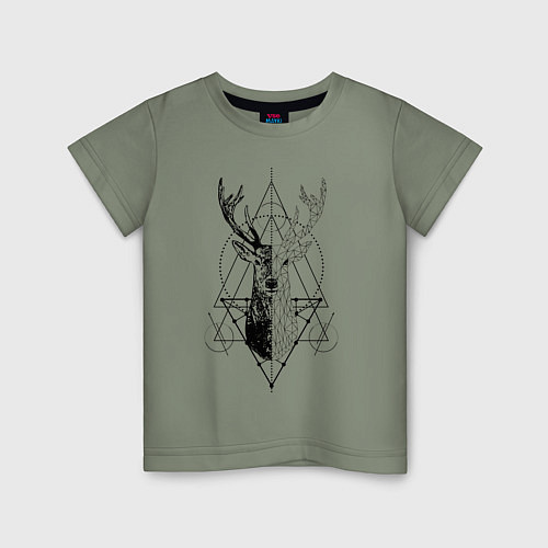 Детская футболка Polygonal deer / Авокадо – фото 1
