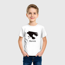 Футболка хлопковая детская Raven, цвет: белый — фото 2