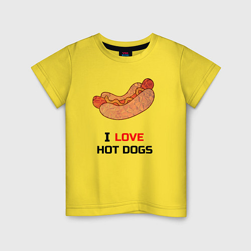 Детская футболка Love HOT DOGS / Желтый – фото 1