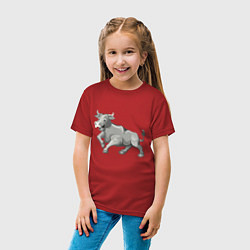 Футболка хлопковая детская Металлический бык, цвет: красный — фото 2