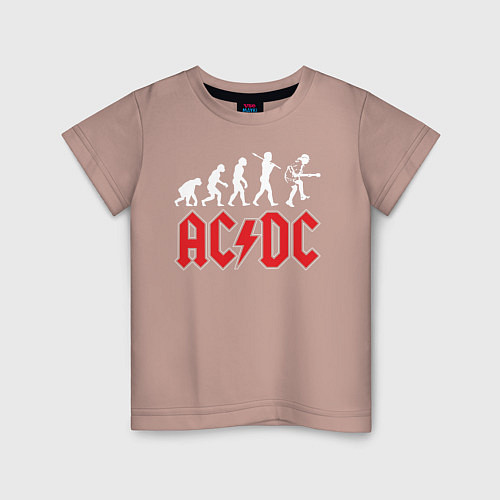 Детская футболка ACDC / Пыльно-розовый – фото 1