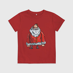 Футболка хлопковая детская Угрюмый Санта, цвет: красный