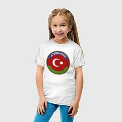 Футболка хлопковая детская Азербайджан, цвет: белый — фото 2