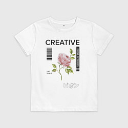Футболка хлопковая детская CREATIVE, цвет: белый