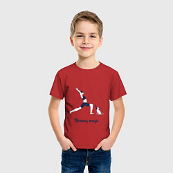 Футболка хлопковая детская Morning yoga, цвет: красный — фото 2