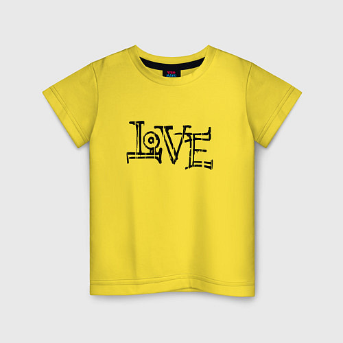 Детская футболка Love / Желтый – фото 1