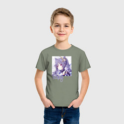 Футболка хлопковая детская Genshin Impact, цвет: авокадо — фото 2
