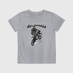 Футболка хлопковая детская Мотокросс, цвет: меланж