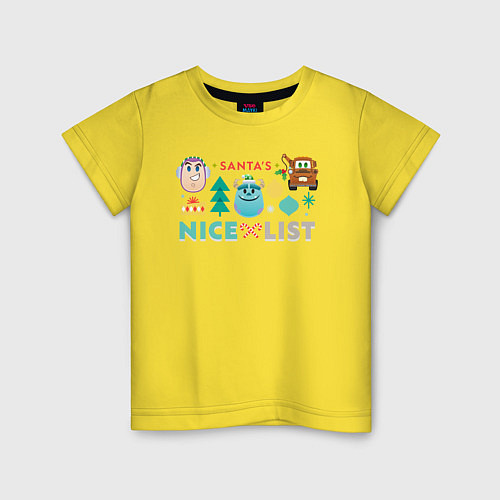 Детская футболка Santas nice list / Желтый – фото 1