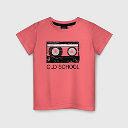 Футболка хлопковая детская OLD SCHOOL, цвет: коралловый