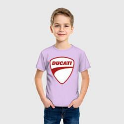 Футболка хлопковая детская Ducati Logo Дукати Лого Z, цвет: лаванда — фото 2