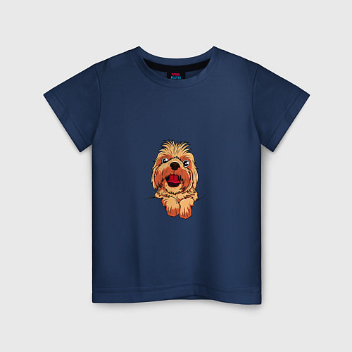Детская футболка Ши Тцу / Тёмно-синий – фото 1