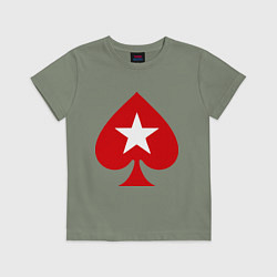 Футболка хлопковая детская Покер Пики Poker Stars, цвет: авокадо