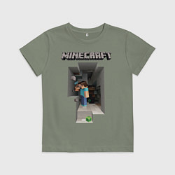 Футболка хлопковая детская Minecraft, цвет: авокадо