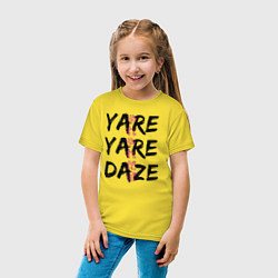 Футболка хлопковая детская YARE YARE DAZE, цвет: желтый — фото 2