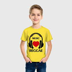 Футболка хлопковая детская Reggae Music is Love, цвет: желтый — фото 2