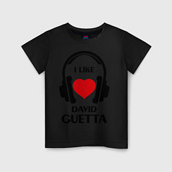 Футболка хлопковая детская I like David Guetta, цвет: черный