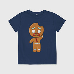 Футболка хлопковая детская Рождественский Пряник, цвет: тёмно-синий