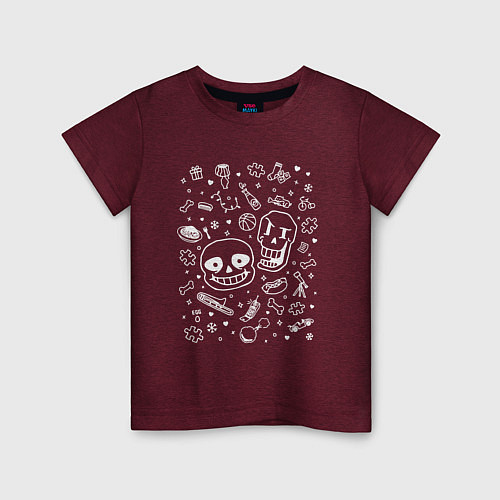 Детская футболка UNDERTALE / Меланж-бордовый – фото 1