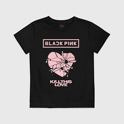 Футболка хлопковая детская BLACKPINK, цвет: черный