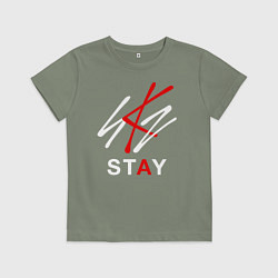 Футболка хлопковая детская STRAY KIDS, цвет: авокадо