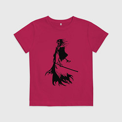 Футболка хлопковая детская Кенпачи капитан одиннадцатого отряда из аниме блич, цвет: маджента