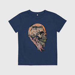 Футболка хлопковая детская Metallica art 04, цвет: тёмно-синий