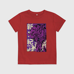 Футболка хлопковая детская Evangelion Eva-01, цвет: красный