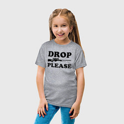 Футболка хлопковая детская Drop Please, цвет: меланж — фото 2