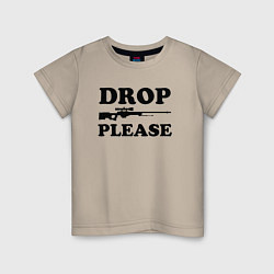 Футболка хлопковая детская Drop Please, цвет: миндальный