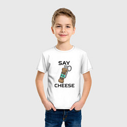 Футболка хлопковая детская Say Cheese, цвет: белый — фото 2