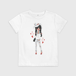 Футболка хлопковая детская Влюбленная, цвет: белый