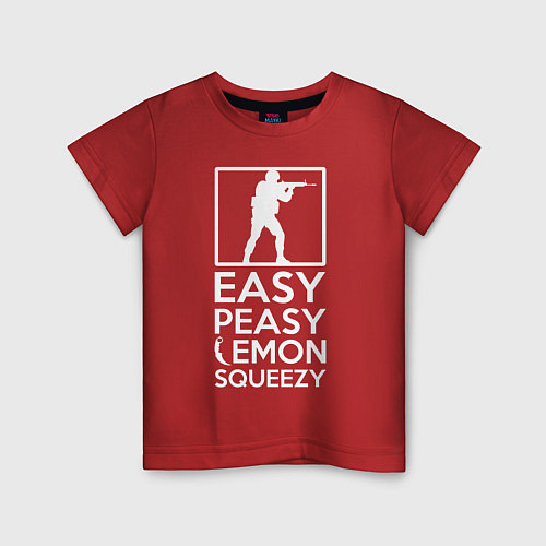 Детская футболка Изи пизи лемон сквизи CS GO / Красный – фото 1