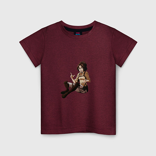 Детская футболка Hange Zoe / Меланж-бордовый – фото 1