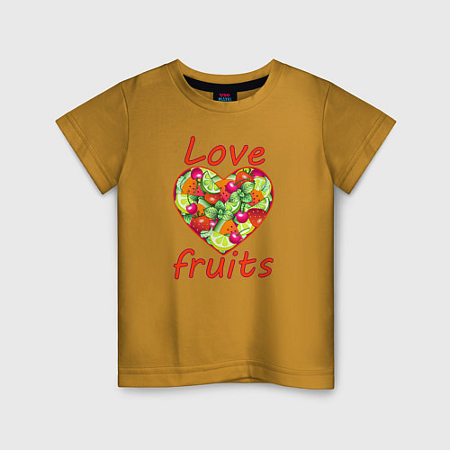 Детская футболка Люблю фрукты / Горчичный – фото 1