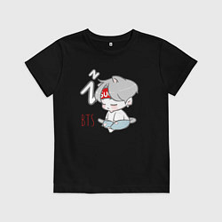 Футболка хлопковая детская BTS sleep, цвет: черный