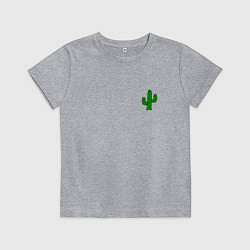 Футболка хлопковая детская Кактус, цвет: меланж