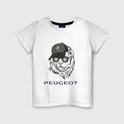 Футболка хлопковая детская Peugeot Пежо Z, цвет: белый
