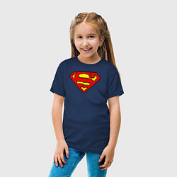 Футболка хлопковая детская Superman 8 bit, цвет: тёмно-синий — фото 2