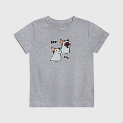 Футболка хлопковая детская Pop Cat, цвет: меланж