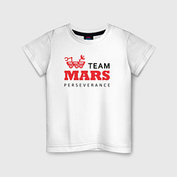 Футболка хлопковая детская TEAM MARS Perseverance, цвет: белый