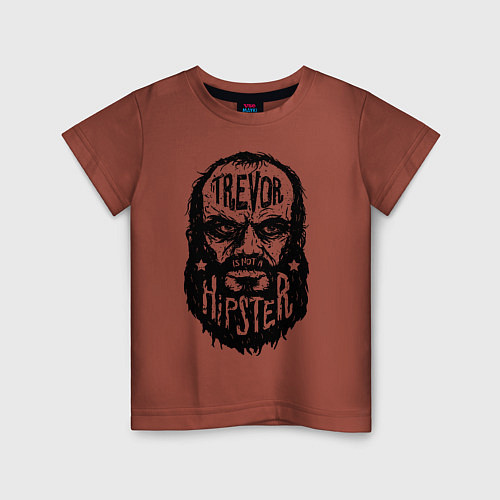 Детская футболка TREVOR IS NOT A HIPSTER / Кирпичный – фото 1