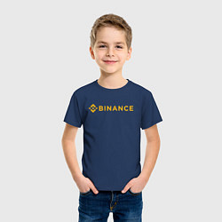 Футболка хлопковая детская BINANCE БИНАНС БИРЖА, цвет: тёмно-синий — фото 2