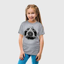 Футболка хлопковая детская Вегвизир Рунический Компас, цвет: меланж — фото 2