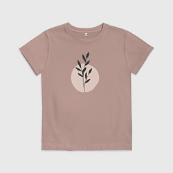 Футболка хлопковая детская Flowers, цвет: пыльно-розовый