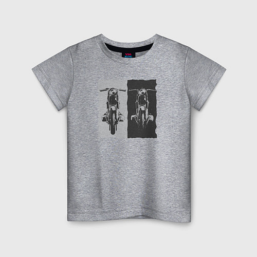 Детская футболка Мотоцикл ретро / Меланж – фото 1