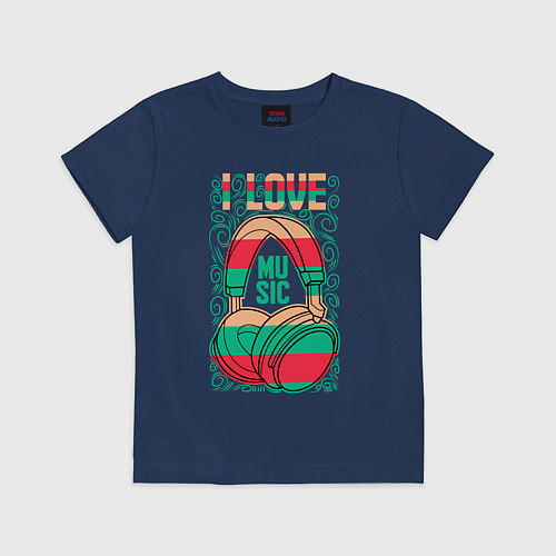 Детская футболка Музыка это моя жизнь / Тёмно-синий – фото 1