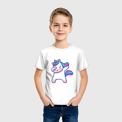 Футболка хлопковая детская Cute unicorn, цвет: белый — фото 2