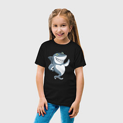 Футболка хлопковая детская SHARK SMILE, цвет: черный — фото 2