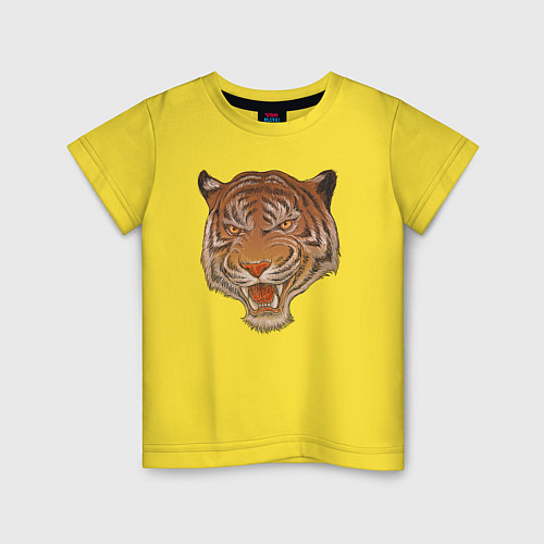 Детская футболка Голова тигра / Желтый – фото 1